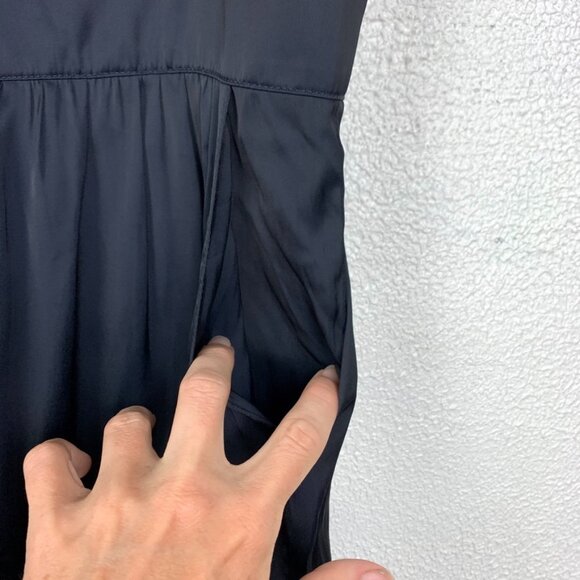 Zadig & Voltaire | Caosys Satin Sleeveless Romper Navy Blue - Picture 6 of 12